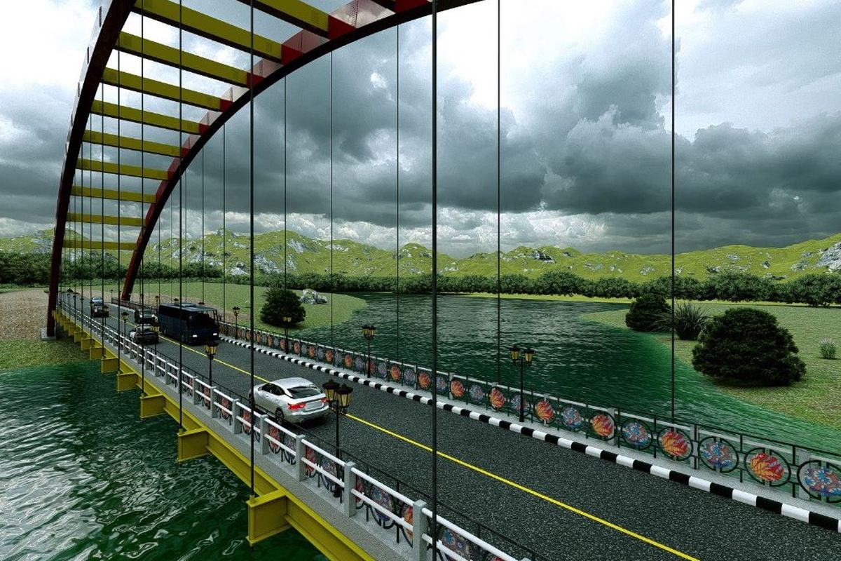 Desain jembatan Molihuto hasil inovasi tim mahasiswa Institut Teknologi Sepuluh Nopember (ITS).