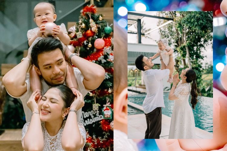 Outfit Jessica Mila sekeluarga saat merayakan Natal 2024.