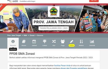PPDB Jateng SMA SMK tahun 2022/2023