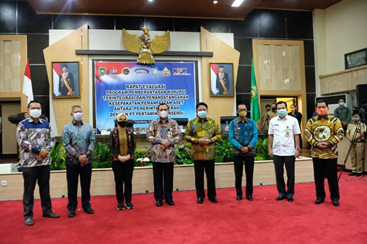 Penandatangan nota kesepakatan Pertamina dengan Pemkot Palembang dan Pemprov Sumatera Selatan, Kamis (09/07/2020). (Dok. Pertamina) 