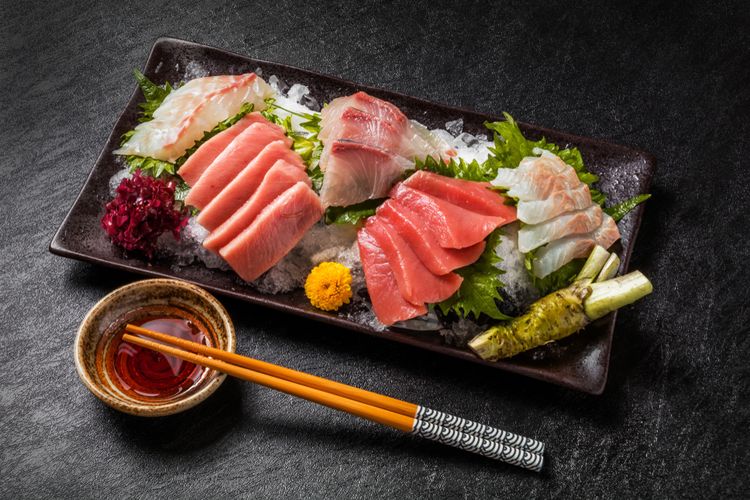 ilustrasi sashimi. 