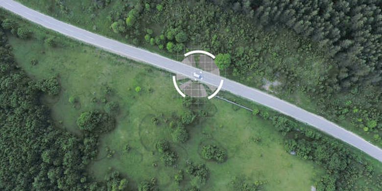 Ilustrasi mobil yang menggunakan teknologi GPS.