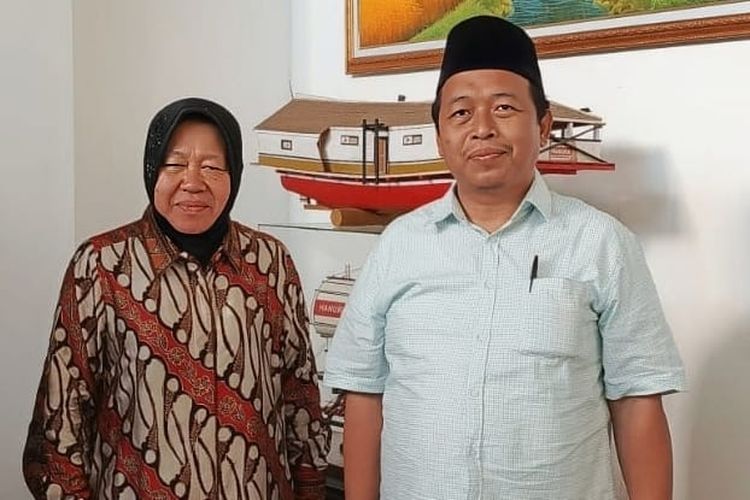 Cagub Jatim nomor urut 3 Tri Rismaharini dan Wakil Ketua Pemenangan Risma-Hans di Jatim Imron Fauzi.