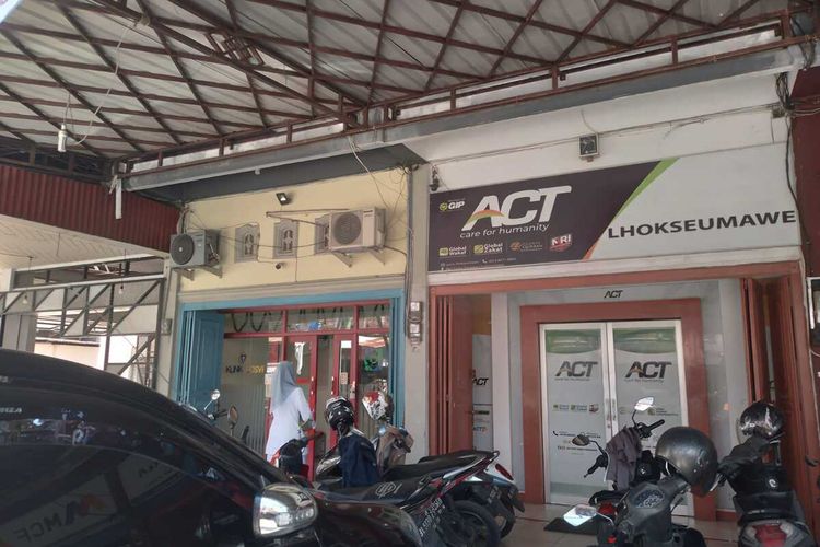 Kantor Yayasan ACT di Jalan Samudera Baru, Kota Lhokseumawe, Provinsi Aceh, Rabu (6/7/2022)