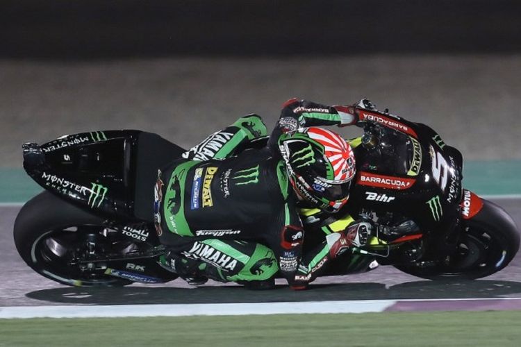 Pebalap Monster Yamaha asal Perancis, Johann Zarco, menyelesaikan kualifikasi MotoGP 2018 Qatar dengan meraih start terdepan, Sabtu (17/3/2018). 