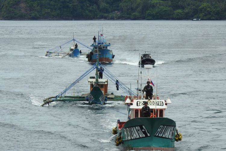 Foreign boats seized by the Directorate General of Marine and Fisheries Resources Surveillance of the Ministry of Marine and Fisheries. 