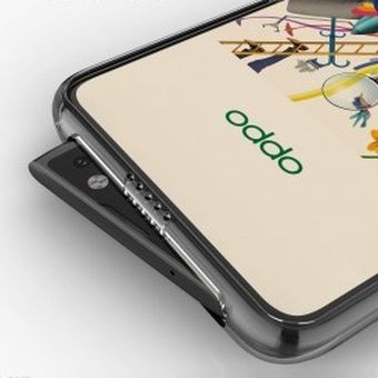 Ilustrasi kamera depan Oppo Reno dengan mekanisme pop-up 