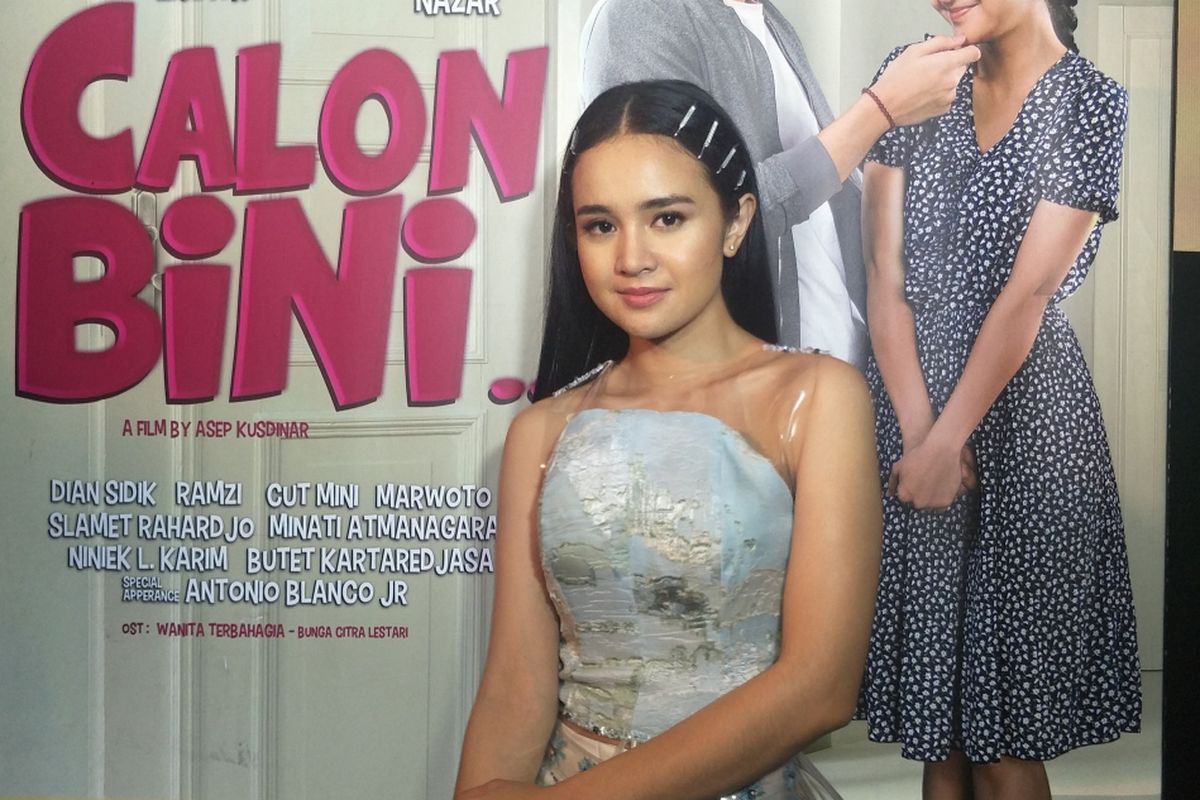 Artis oeran Michelle Ziudith dalam gala premiere film Calon Bini di Gandaria City, Jakarta Selatan, Rabu (6/2/2019).