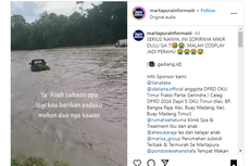 Viral, Video Mobil Pikap Berenang Menyeberangi Sungai Mengantar Pisang