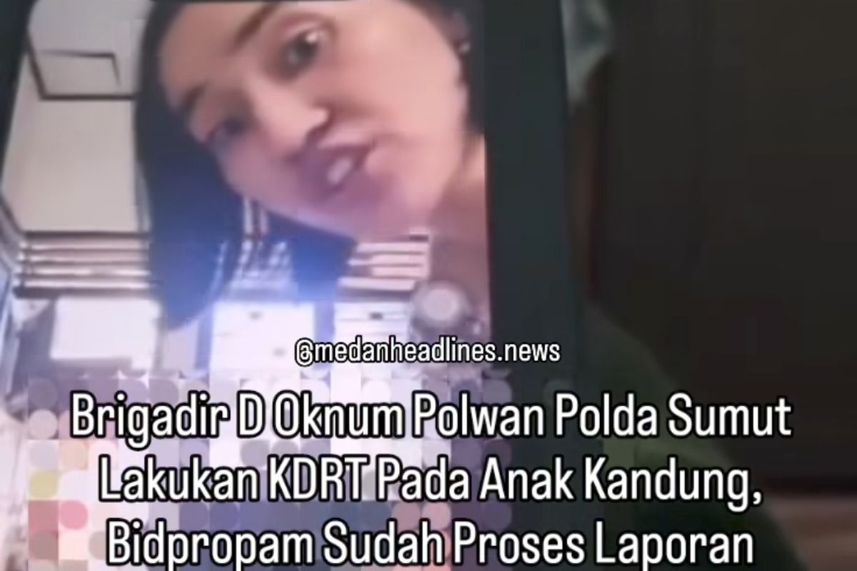 Potongan video diduga Polwan di Polda Sumut Brigadir D menganiaya anaknya