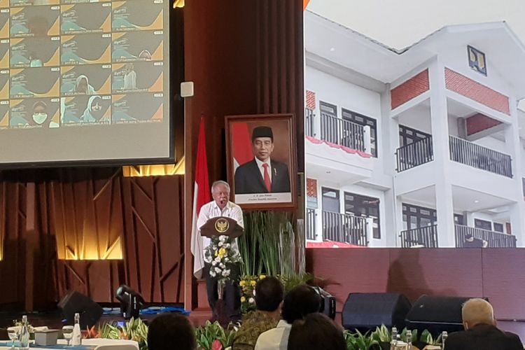 Menteri PUPR Basuki Hadimuljono saat membuka rangkaian acara Hapernas 2022, Kamis (18/8/2022)