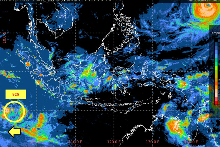 Bibit Siklon 92S Muncul di Samudra Hindia, Ini Dampak dan Potensinya Menurut BMKG