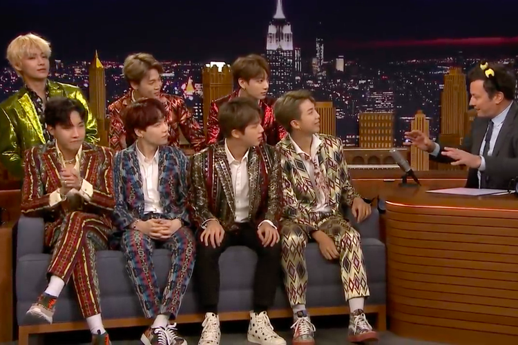 BTS menjadi bintang tamu program televisi The Tonight Show starring Jimmy Fallon pada September 2018.