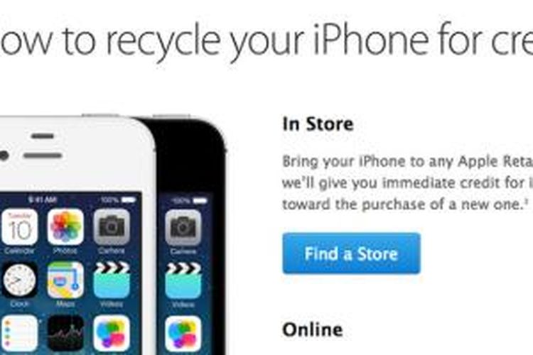 Laman program tukar tambah iPhone dari Apple