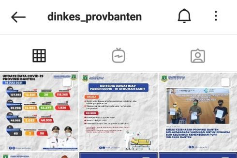 Dikritik Dokter Tirta, Desain Feed Instagram Dinkes Banten Akhirnya Berubah