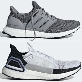 Perbedaan UltraBoost (atas)  dengan Ultraboost 19 (bawah)