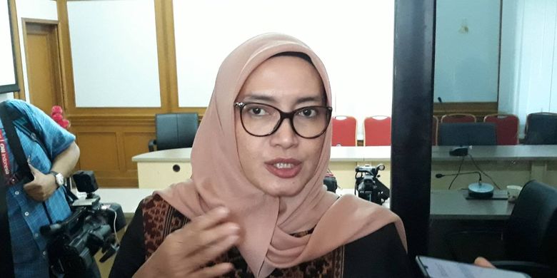 Komisioner KPU RI Evi Novida Ginting Manik di Kntor KPU, Jakarta Pusat, Selasa (18/2/2020).