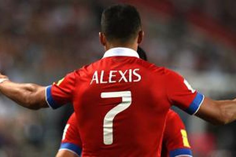 Pemain Arsenal asal Cile, Alexis Sanchez. 