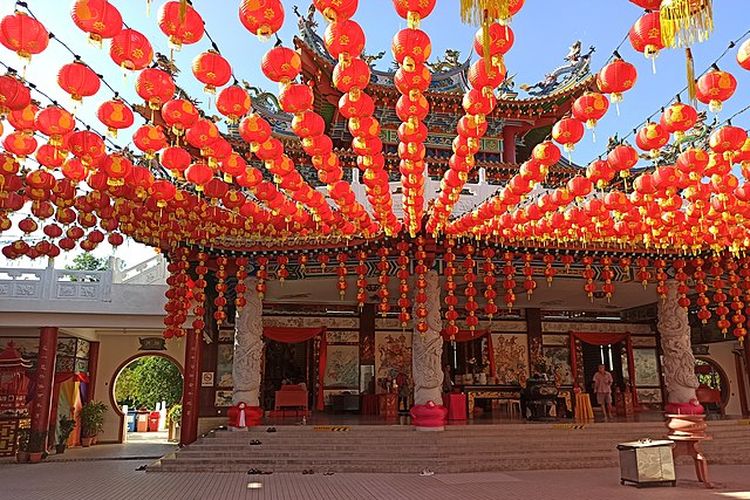 Kuil Thean Hou menjelang perayaan Tahun Baru Imlek, yang terletak di Kuala Lumpur Malaysia