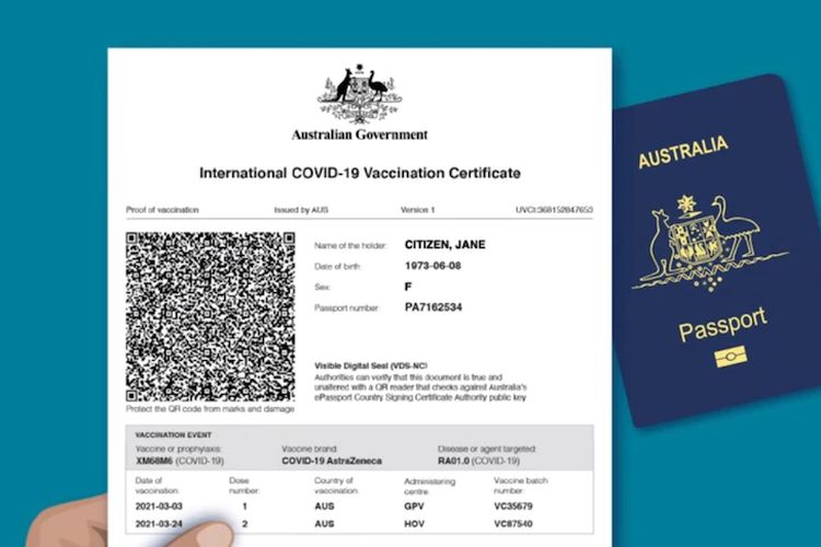 Sertifikat vaksin Covid-19 Australia untuk perjalanan internasional akan memuat kode QR yang bisa dipindai oleh petugas imigrasi di negara lain.