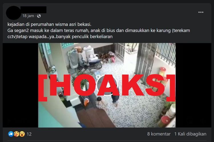 Hoaks, video penculikan anak di Perumahan Wisma Asri, Bekasi