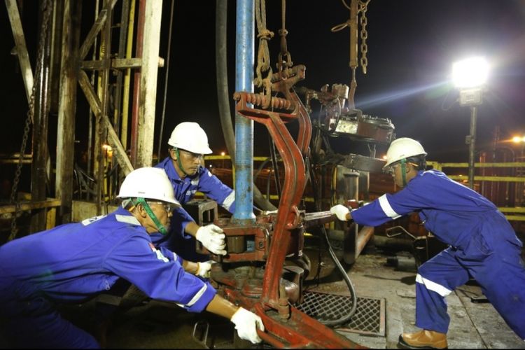 Proses pengeboran di salah satu proyek strategis Pertamina 