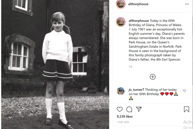 Potret masa kecil Putri Diana yang dibagikan adiknya di media sosial