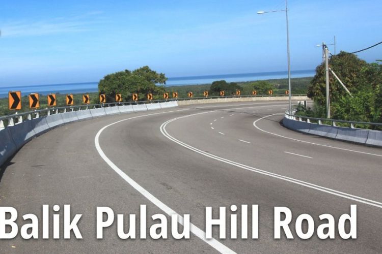 Balik Pulau Hill Road di Penang, Malaysia.