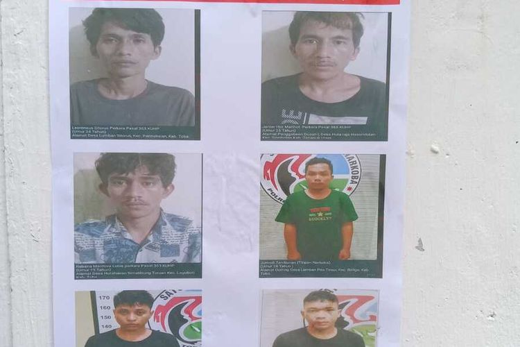 Foto enam tahanan yang kabur lewat pintu sel Mapolres Toba, Sumut, Selasa (15/11/2022). 