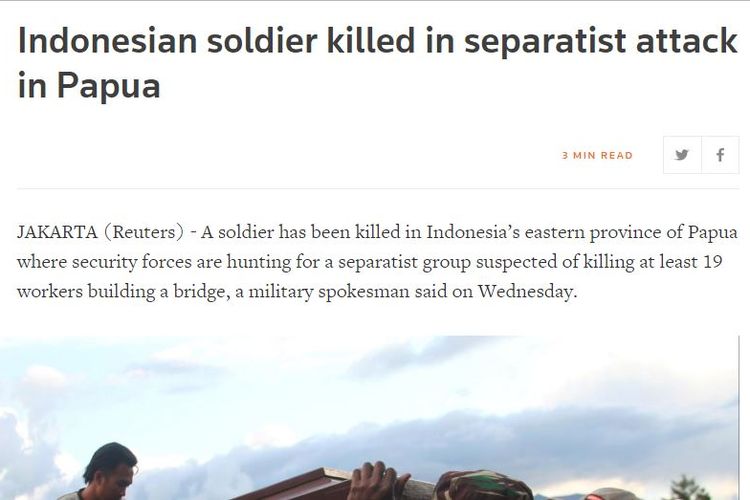 Pemberitaan Reuters tentang pembantaian Papua