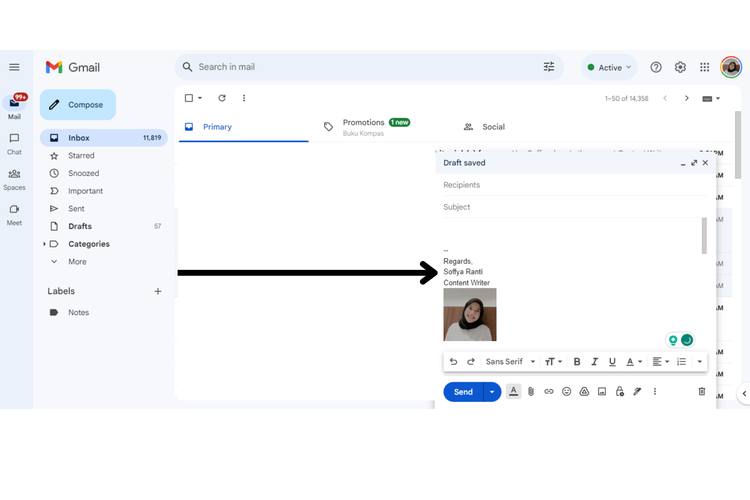 Tanda Tangan di Gmail dengan Logo agar Terlihat Pr0 