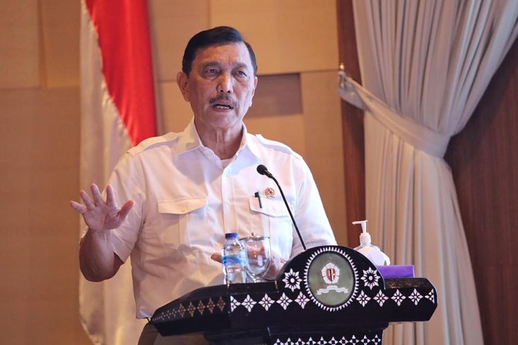 Menko Bidang Kemaritiman dan Investasi Luhut Binsar Pandjaitan memberikan kuliah umum kepada ratusan perwira TNI, di Jakarta, Rabu (8/7/2020).