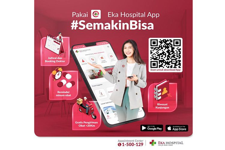 Lewat Eka Hospital App, pasien bisa mendapatkan layanan kesehatan secara mudah lewat genggaman.