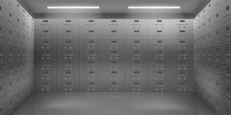 Safe deposit box adalah jasa penyewaan kotak penyimpanan harta atau surat-surat berharga yang dirancang secara khusus dari bahan baja. 