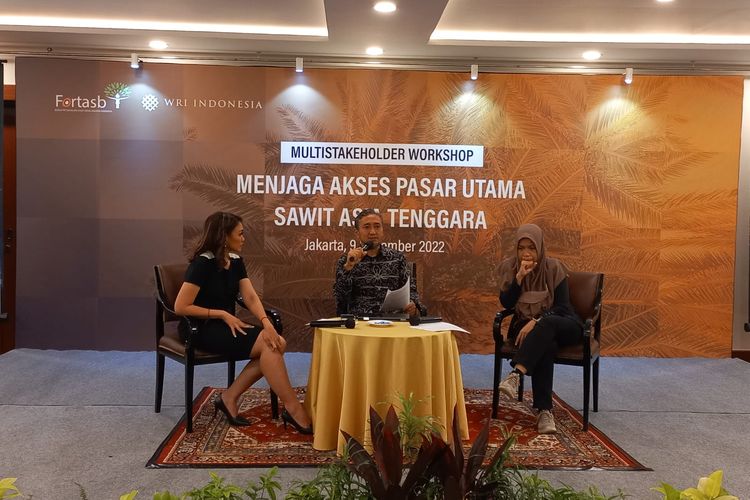 Konferensi pers Menjaga Akses Pasar Utama Sawit Asia Tenggara, Rabu (9/11/2022).