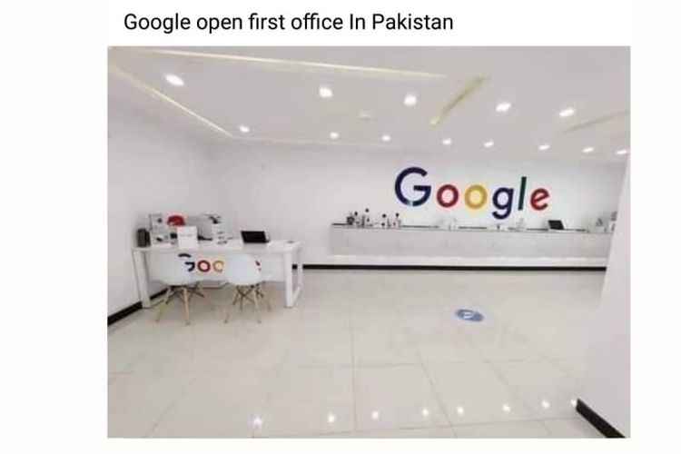 Status Facebook keliru soal Google membuka kantor di Pakistan.
