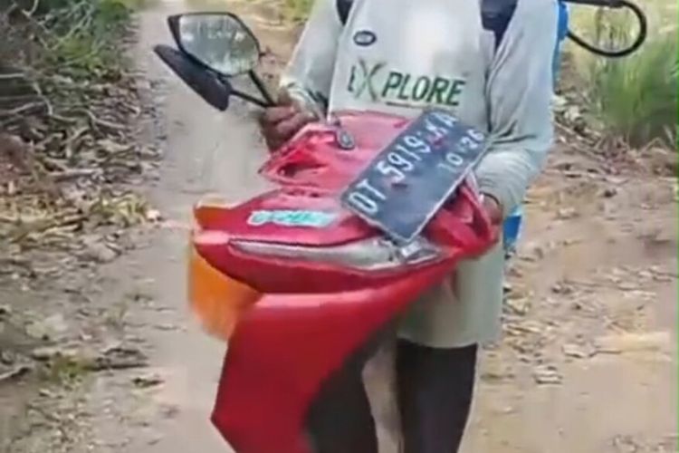 Motor Petani di Konawe Digondol Maling, Hanya Disisakan Tameng Bodi dan Spion