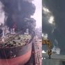 Kebakaran Kapal Tanker Waruna, Asap Hitam Mengepul dan Terdengar 5 Kali Ledakan 