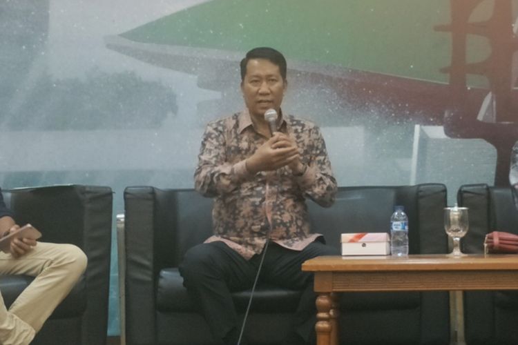 Ketua Badan Legislasi DPR RI Supratman Andi Agtas dalam sebuah diskusi di Kompleks Parlemen, Senayan, Jakarta, Selasa (5/3/2019). 