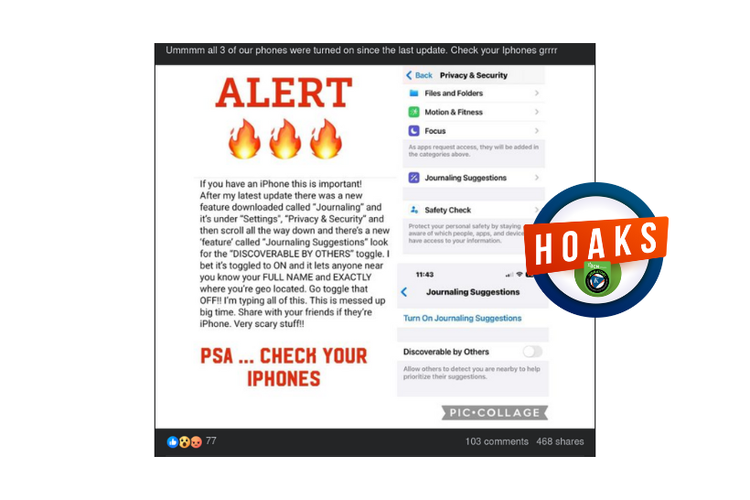 Hoaks, aplikasi Journal diklaim membahayakan privasi pengguna