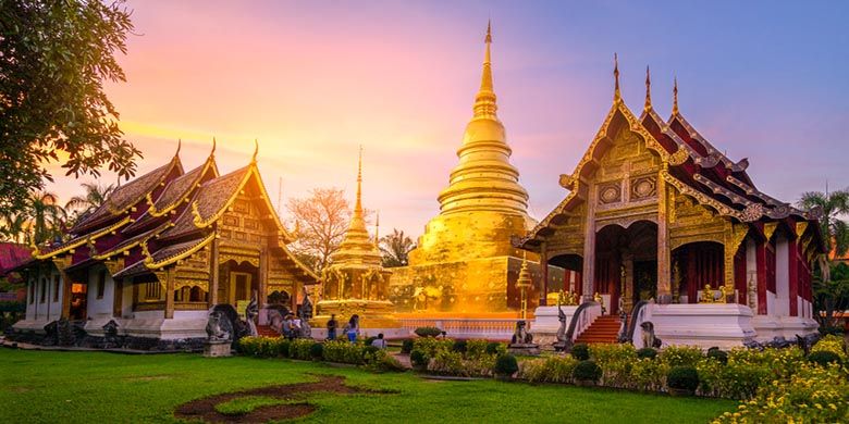 Wat Phra Singh di Chiang Mai, Thailand.