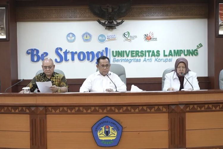 Konferensi pers Unila terkait investigasi dugaan kekerasan diksar Mahepel, Rabu (18/6/2025).