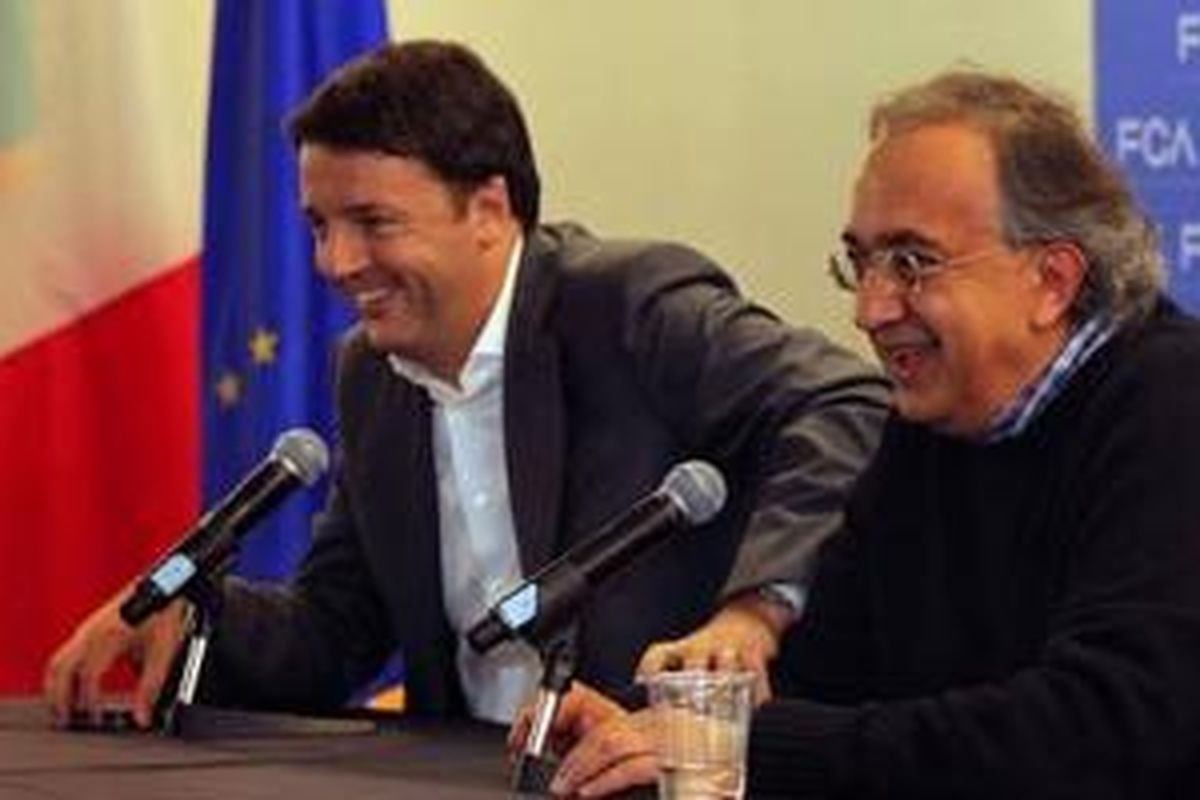 Sergio Marchionne dan Matteo Renzi