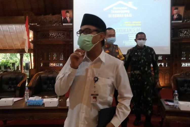 Bupati Temanggung Muhammad Al Khadziq, ditemui usai rapat Satgas Penanganan Covid-19 di Pendapa Pengayoman, Kamis (4/2/2021) sore.