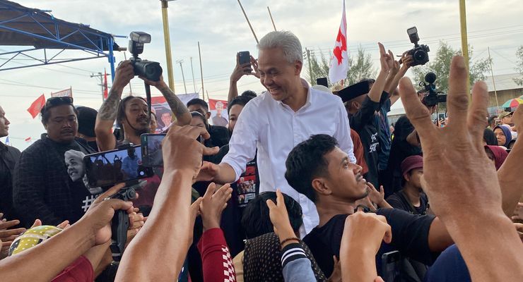 Kampanye di Brebes, Ganjar Minta Pendukungnya Tertib Lalu Lintas