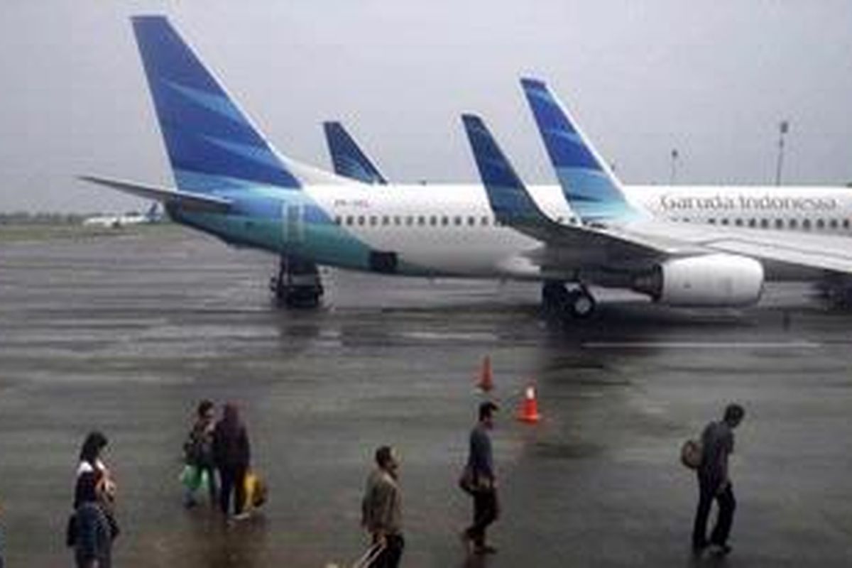 Pesawat Garuda di Bandara Soekarno-Hatta.