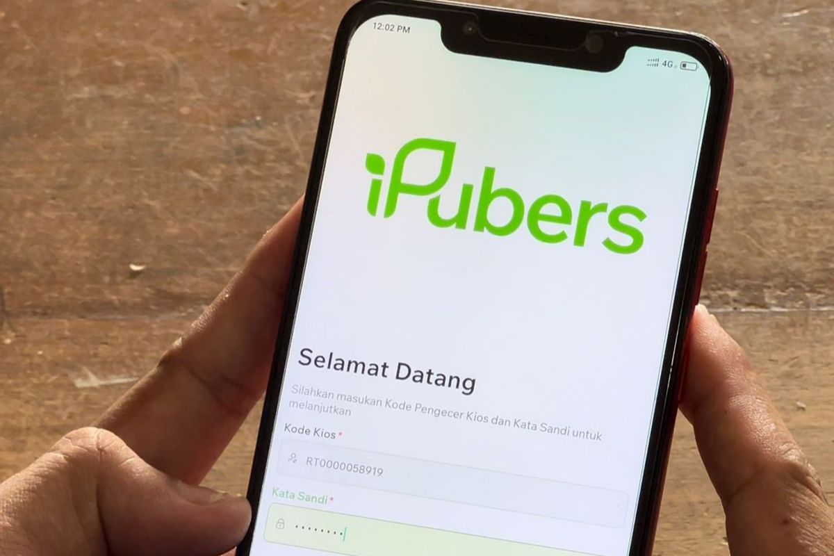 Tampilan aplikasi iPubers yang digunakan kios untuk memindai data petani, Selasa (27/6/2023).