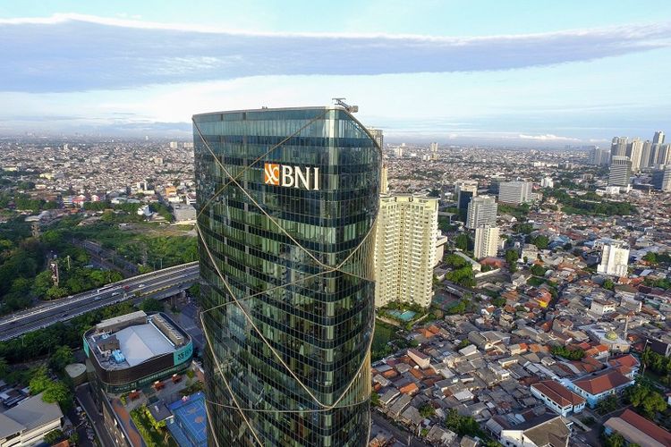 Gedung kantorBank Negara Indonesia (BNI) di Jakarta. 