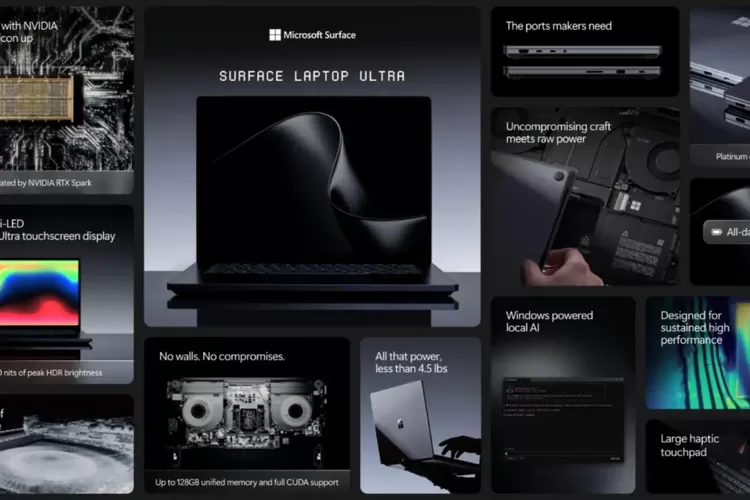 Spesifikasi Microsoft Surface Laptop Ultra. 