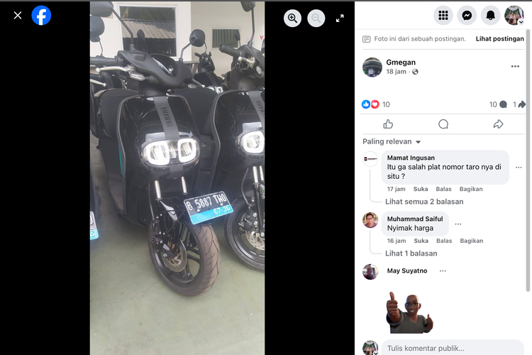 Motor listrik Yamaha Neos di markas Grab Cakung